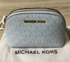 MICHAEL KORS マイケルコース　ポーチ　水色　ブルー　MKシグネチャーのサムネイル