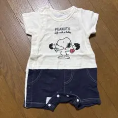 【最終値下げ】PEANUTS スヌーピー ロンパース 60cm【A-2】