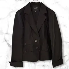 LANVIN COLLECTION リネン混テーラードジャケット　42 黒　背抜