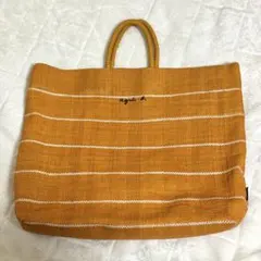 agnes b アニエスベー マダガスカルトート かごバッグ ラフィア オレンジ