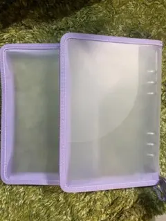 ダイソー　6リングファイル　A5　パープル　紫　2個　ジッパー付き　シール帳