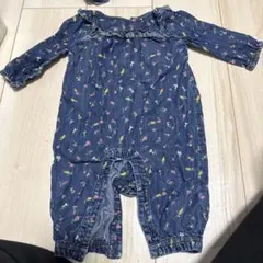 GAP デニム 花柄ロンパース 3-6ヶ月
