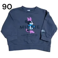 ミニーマウス トレーナー 90サイズ ダークグレー　ディズニー