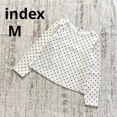 インデックス 長袖 ブラウス M 白 黒 ドット柄 総柄 きれいめ 美品 上品のサムネイル