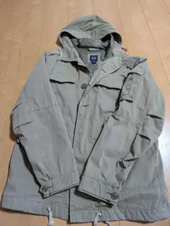 GAP ミリタリージャケット フード付き カーキ