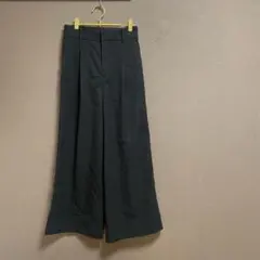 グローバルワーク　ワイドパンツ　ブラック　ウエストゴム　無地　ゆったり　Sサイズ