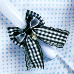 ペンライトリボン♡ギンガムチェック黒 キンブレリボン