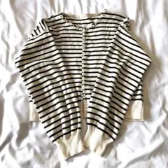 【SALE】イング INGNI ボーダー柄 長袖 ボレロ調カーディガン