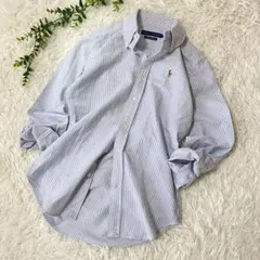 ラルフローレン　コットン ストライプシャツ ブラウス ポニー刺繍　ホースロゴ　2