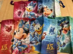 ディズニーシー　15周年　巾着5点セット