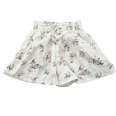 COLZA 花柄キュロットパンツ Sサイズ 白のサムネイル