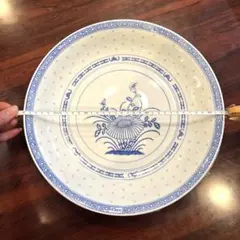 【即購入可】希少品　中国　大皿1枚　蛍焼　透かし　アンティーク