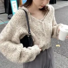 ニットカーディガン×キャミセット