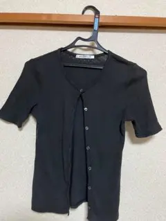 NICE CLAUP 半袖カーディガン ブラック