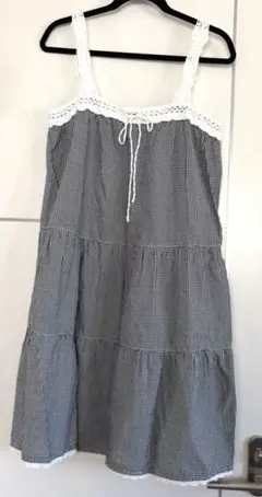 キャミワンピース ブラック・ホワイト チェック