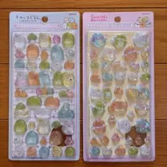 すみっこぐらし　ボンボンドロップシール ピンク　ブルー　2枚セット