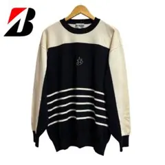 ブリヂストン　Mr.Magic ストライプセーター ネイビー/アイボリー