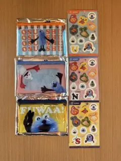 スシロー×スンスン　コラボ限定クリアポーチ　シール付きセット　全3種★新品★