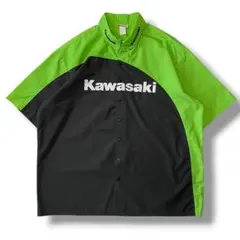美品 90s～00s USA製 Kawasaki レーシングシャツ XL 刺繍のサムネイル