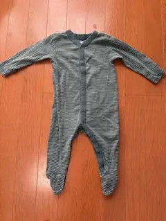 ストライプロンパース グリーン　6-9M 70-80cm