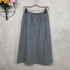 Ray BEAMS ビームス ひざ丈スカート Aライン S グレー 伸縮性無