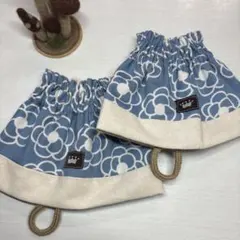 SA-29北欧風 FUWARI フラワーライン柄 ショートアームカバー♩サックス