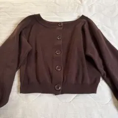 rienda ダークブラウン ボタン付きカーディガン