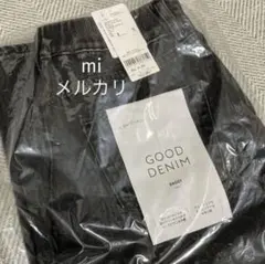 グローバルワーク GOODデニムバギーパンツ ブラック L