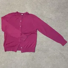 ユニクロ　UVカットクルーネックカーディガン　M ピンク