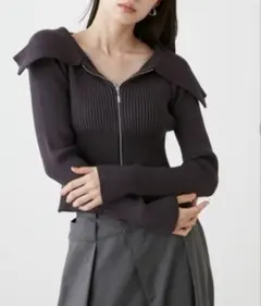 ◆格安♡新品◆SNIDEL フロントジップニットプルオーバー