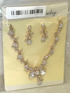 ピアス ネックレス 2点セット ブライダル シルバー アクセサリー フラワー 花