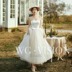 WG・VISION ビスチェタイプ ウェディングドレス 約125cm丈