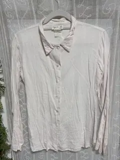 アニエスベー 麻100%シャツ　薄ピンク