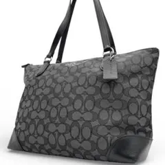 未使用級　コーチ　トートバッグ　シグネチャー　キャンバス　レザー　A4　肩掛け