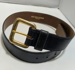 49AV ジュンコ シマダ　紺色革＆ゴールドバックル　ヴィンテージ　ベルト