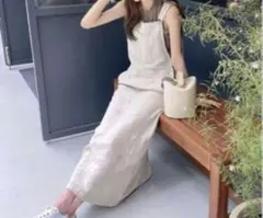 ミラオーウェンベージュ サロペットスカートリネン　サイズ1（M）