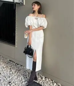 rienda オフショルレイヤードキャミワンピース