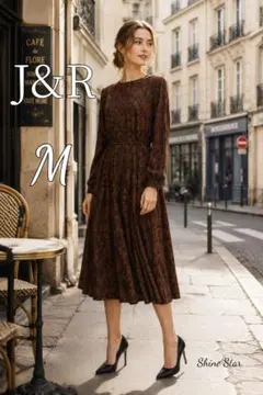 J&R 上品　ペイズリー柄　魅力　ワンピース M　ボルドー　新品のサムネイル