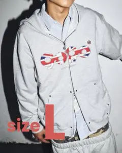 【大人気】9090 OG Logo Assort Zip Hoodie グレー