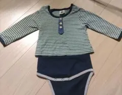 ストライプ ボディスーツ 80