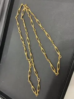 ゴールドカラー ロングネックレス 約80cm 刻印なし デザインチェーン