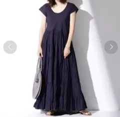 MARIHA マリハ 草原の虹のドレス　ロングワンピース　ネイビー　半袖