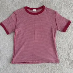 BEAMS HEART 赤白ストライプ 半袖Tシャツ　ワッフルT 【再値下げ】