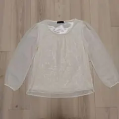 レース シフォン 長袖ブラウス　М
