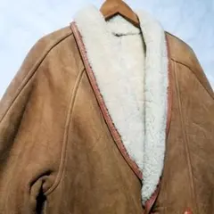 本革 ムートンコート 羊毛100% 防寒 厚手 ボア レザージャケット ブラウン