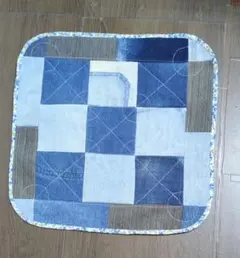 ハンドメイド デニムリメイク　パッチワーク マット