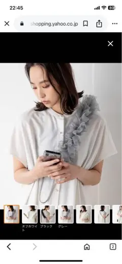 MILLION CARATS フリル付きグレーショルダーストラップ