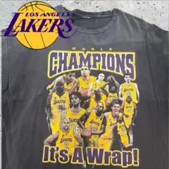 10sレイカーズ優勝記念TシャツXLコービーNBA両面プリント黒フェード雰囲気系のサムネイル