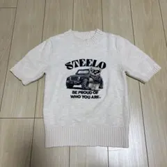 即日発送】Darichダーリッチ 刺繍クマ アイボリー半袖ニット