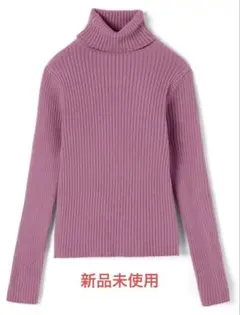 リブタートルネックニット　ピンク 春秋